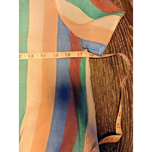 Madewell Rainbow Striped Cotton Tie Front Blouse XS - Picture 7 of 9